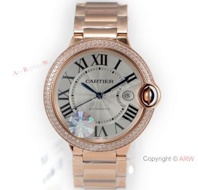 CRF Swiss Copy Cartier Ballon Bleu de 42mm Watch Rose Gold Diamond